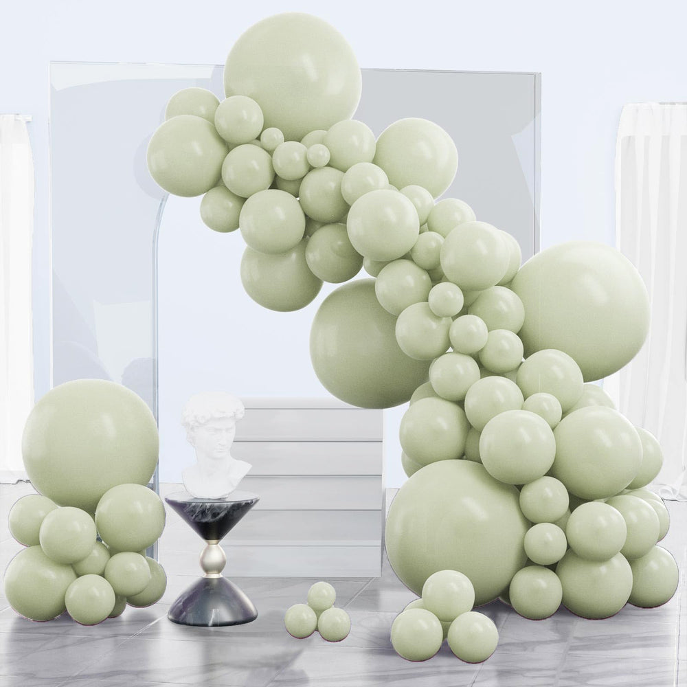 PartyWoo sage green 18-inch balloons for elegant arches and centerpieces.