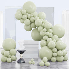 PartyWoo sage green 18-inch balloons for elegant arches and centerpieces.