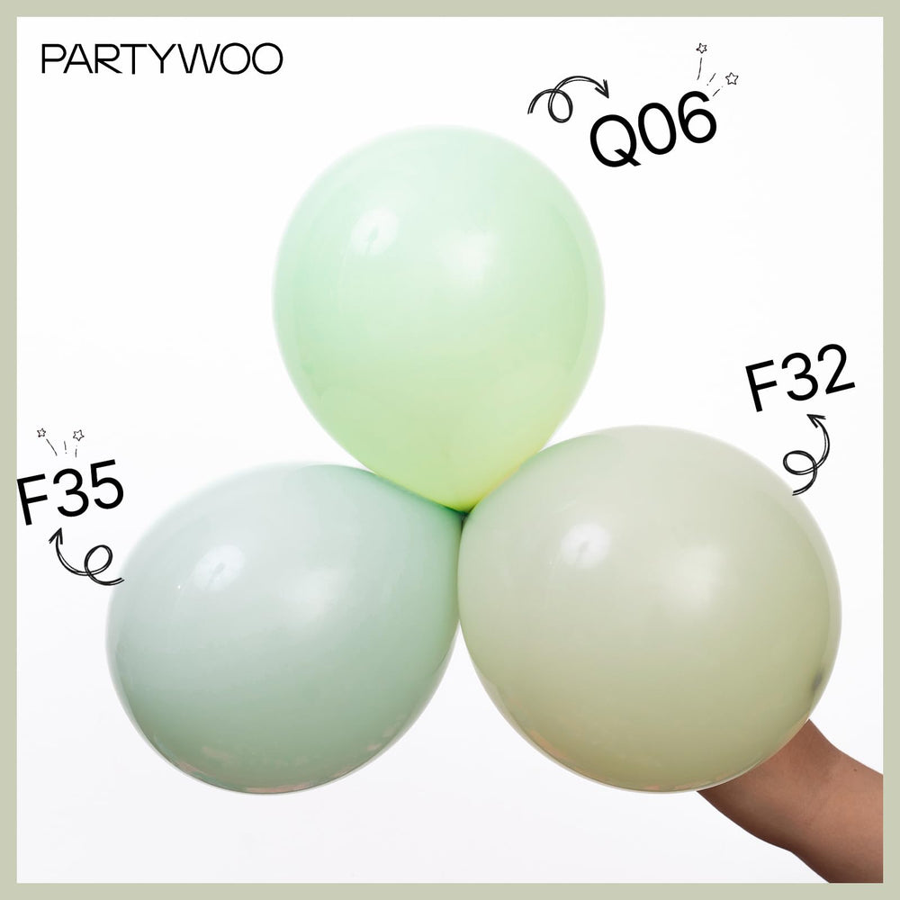 PartyWoo Sage Green Balloons for graduation party centerpieces and photo ops.