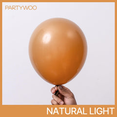 PartyWoo tan balloons 10-inch boho for versatile centerpieces and decor.