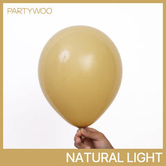 PartyWoo tan 10-inch balloons pack for balanced balloon decor