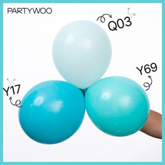 PartyWoo teal balloon arch kit decor for stylish celebrations