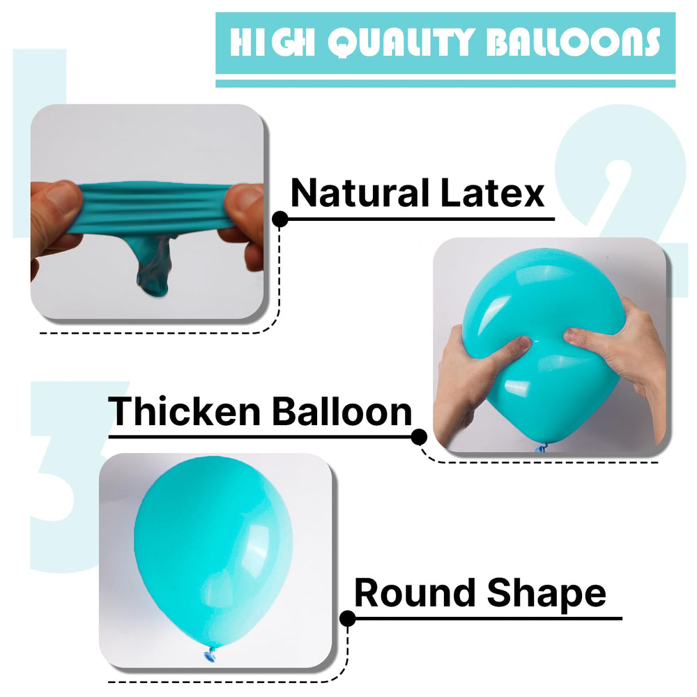 PartyWoo teal balloons mermaid theme party decor ideas.