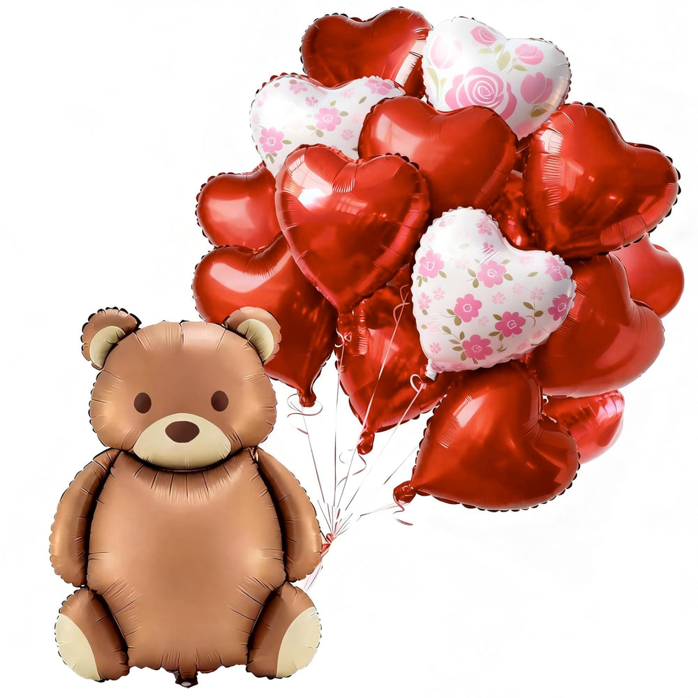PartyWoo Valentine balloons with 18-inch red hearts for romantic decor.