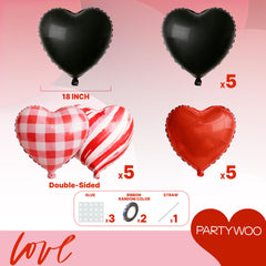 PartyWoo easy-inflate and reusable foil balloons simplify Valentine's Day decor.