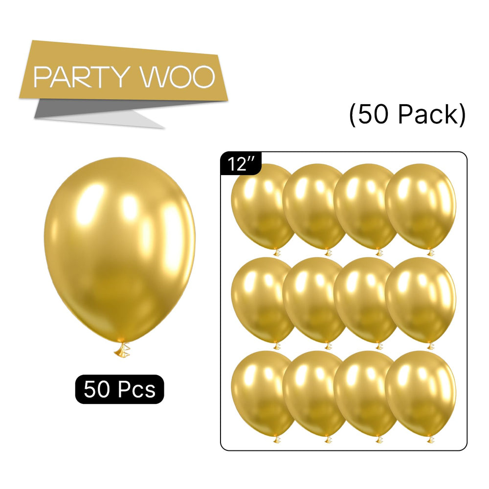 PartyWoo wedding and anniversary decor with gold balloons