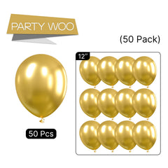PartyWoo wedding and anniversary decor with gold balloons