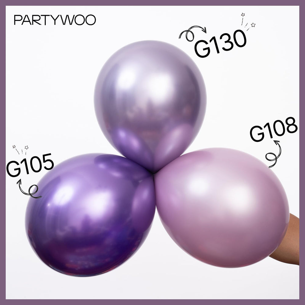 PartyWoo balloons for wedding and baby shower decor in metallic purple
