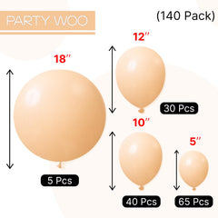 PartyWoo nude balloons suit graduation, birthday, baby shower and boho celebrations.
