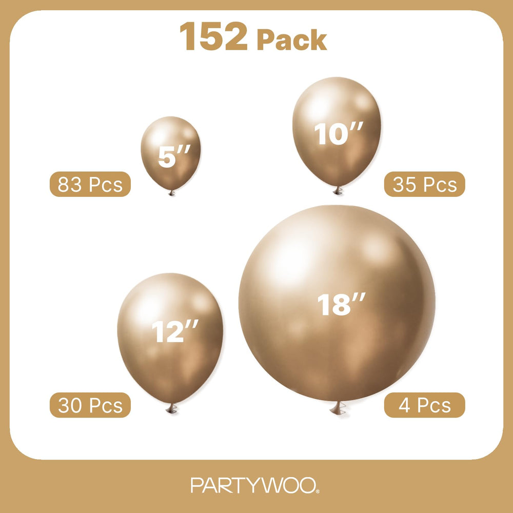 PartyWoo gold balloons brighten weddings and birthday celebrations