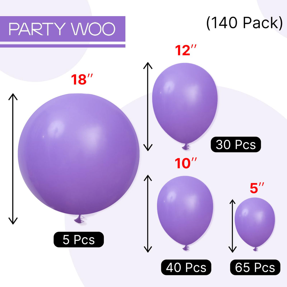 PartyWoo wedding and birthday decor with purple balloons
