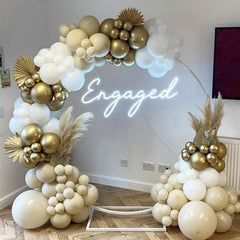 PartyWoo wedding decor with pearl beige balloons creates soft ambience.