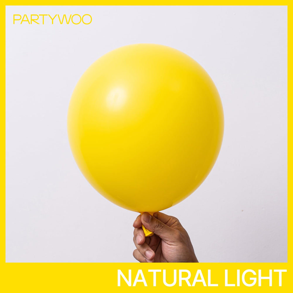PartyWoo 12-inch yellow balloons add fullness to garlands.