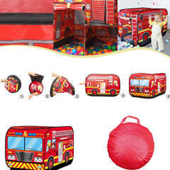 PASUXI fire truck tent mesh windows enable airy, breathable playtime for toddlers