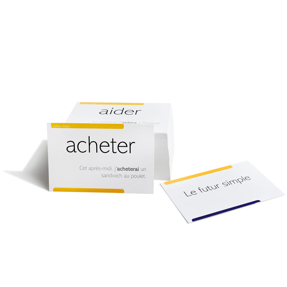 Pat's Flash Cards 800 French Conjugation card packaging is compact for study on the go