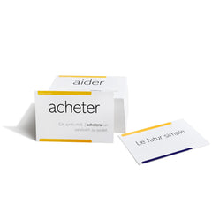 Pat's Flash Cards 800 French Conjugation card packaging is compact for study on the go