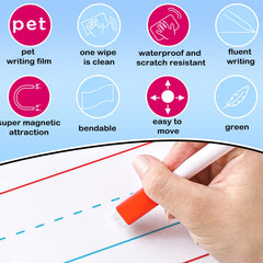 Patelai bendable magnetic paper securely attaches to a metal whiteboard