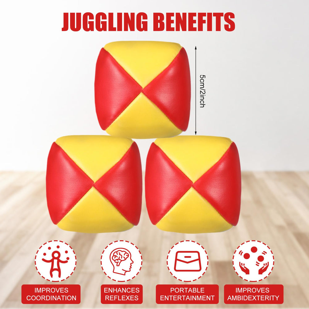 Patelai juggling balls soft-touch orange for improved grip during practice.