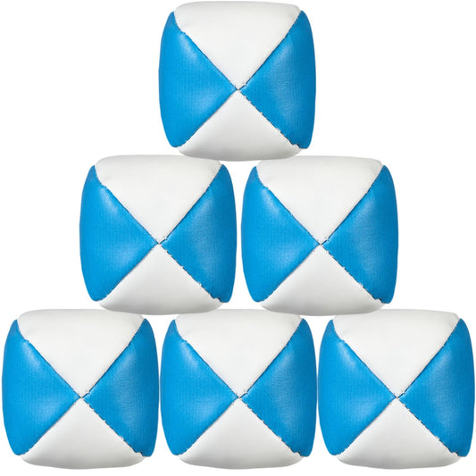 Patelai juggling balls white and blue for beginners, easy grip and soft touch