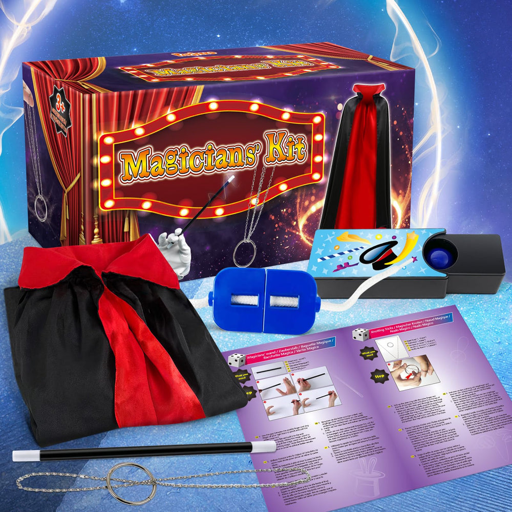 PATIFEED Magic Kit kid performing, captures the excitement of a home magic show.