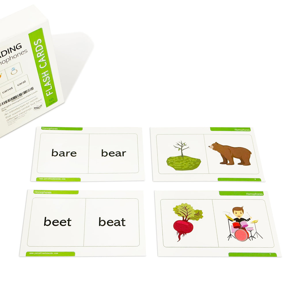 Pat's Flash Cards back view presents illustrated cues reinforcing meanings for quick self-check.
