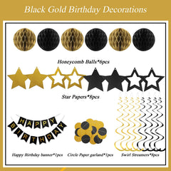 PATYDECRO black-gold HAPPY BIRTHDAY banner anchors the celebration with elegance