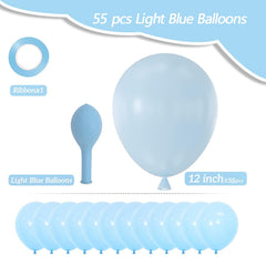 PATYDECRO blue latex balloons with ribbon for quick, cohesive party decor.