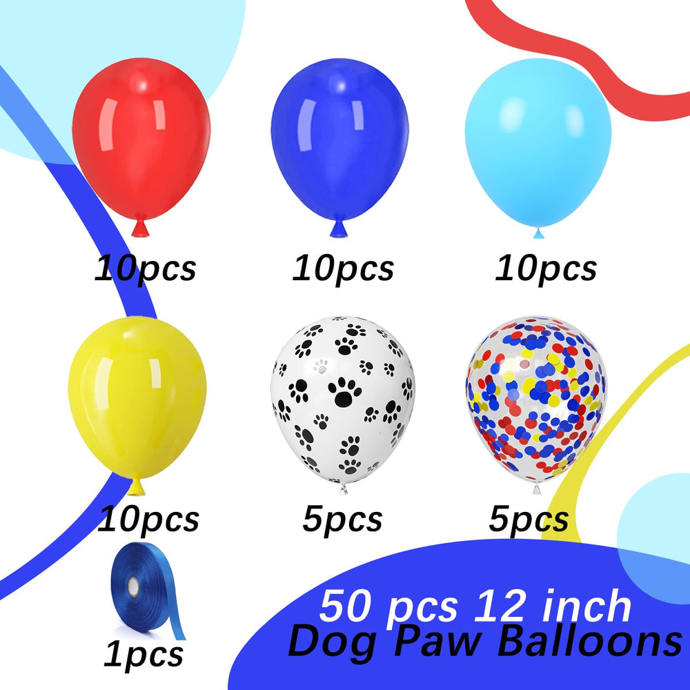 PATYDECRO dog paw balloons light blue ideal for indoor celebrations