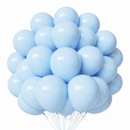 PATYDECRO light blue balloons 12 inch set creates a soft, photo-ready birthday backdrop.