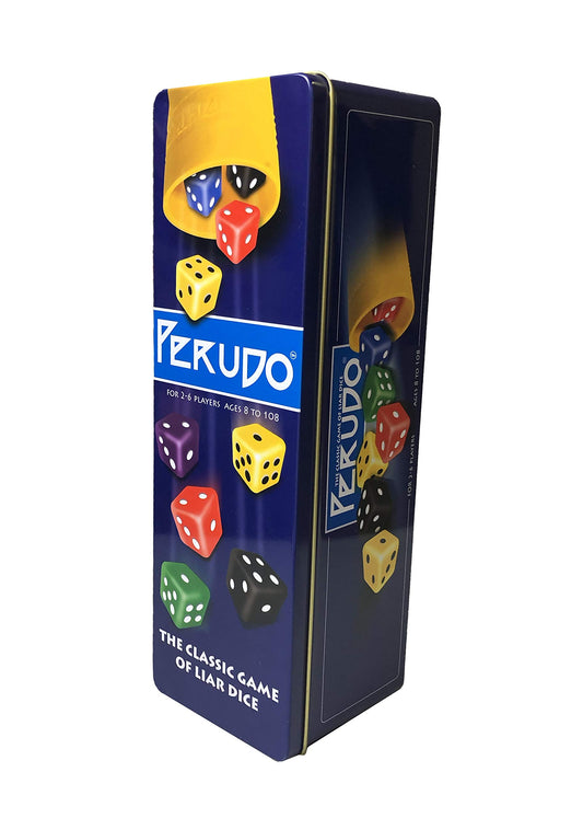 Paul Lamond Perudo vertical dice game tin for travel fun and bluffing