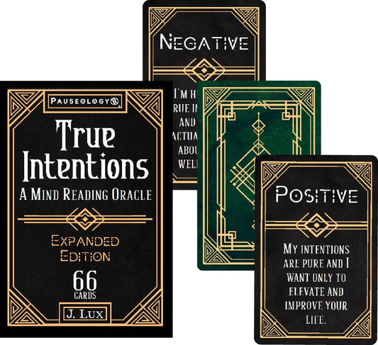 Pauseology True Intentions deck with magnetic box for easy storage and elegant presentation.