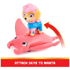 PAW Patrol Aqua Pups Skye with manta ray wing-flap action.