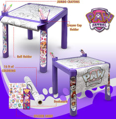 Paw Patrol 16ft coloring paper roll creates long drawing space for big artwork.