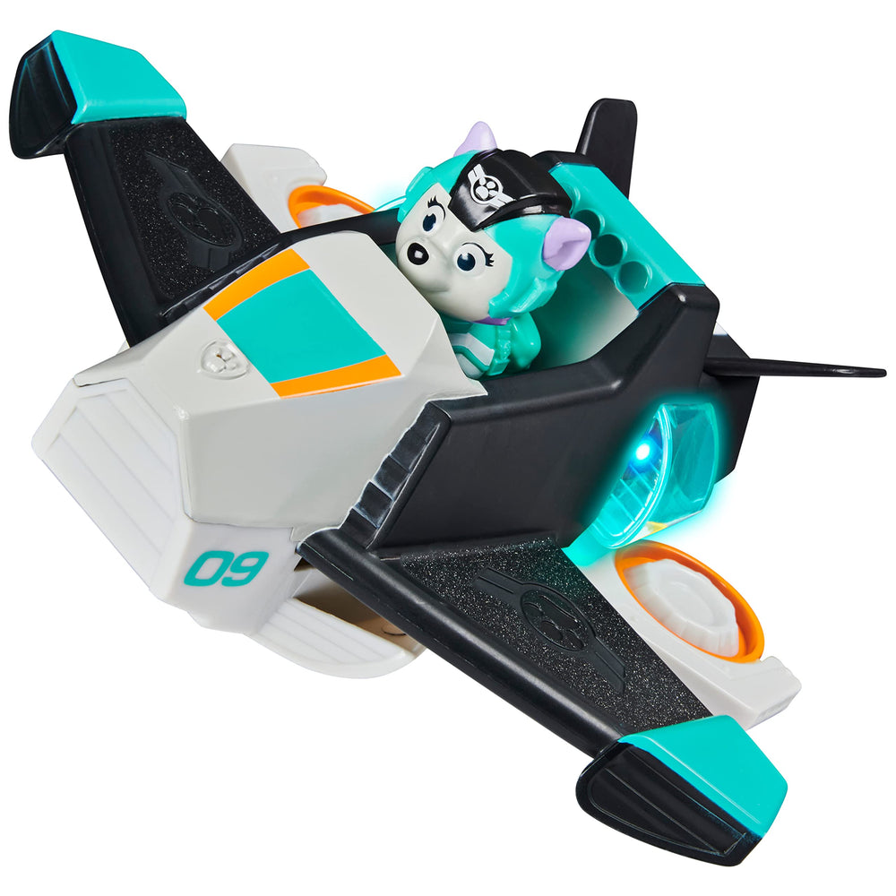Paw Patrol Everest jet stealth to rescue mode transition with wing pop-out.