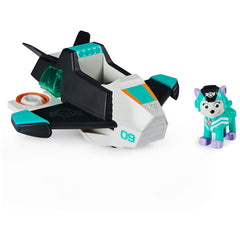 Paw Patrol Everest jet transforming wings illuminate during rescue mode for immersive playtime adventures.