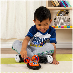 Zuma's Hovercraft wheels and spinning fans in action during playtime.