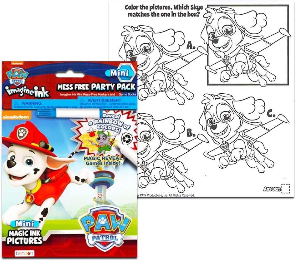 Paw Patrol Imagine Ink mini marker reveals colors without staining
