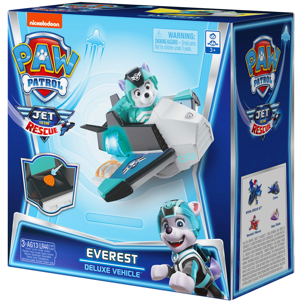 Paw Patrol Everest vehicle batteries included for immediate action.