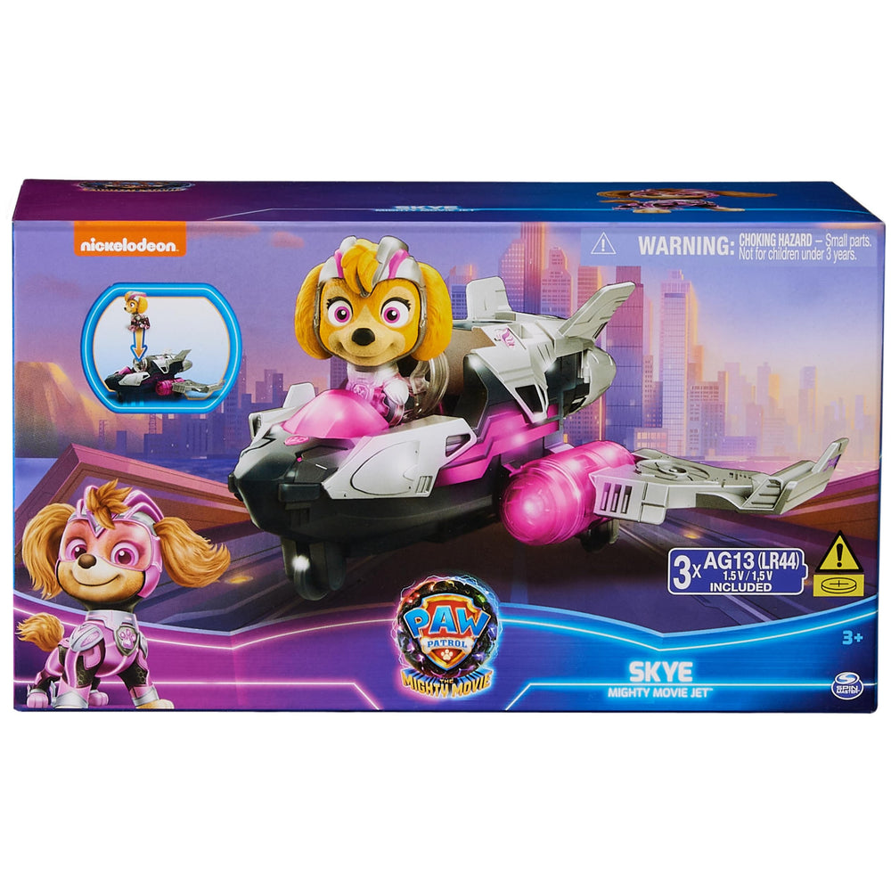 Paw Patrol Skye rescue jet with foldable wings for launches