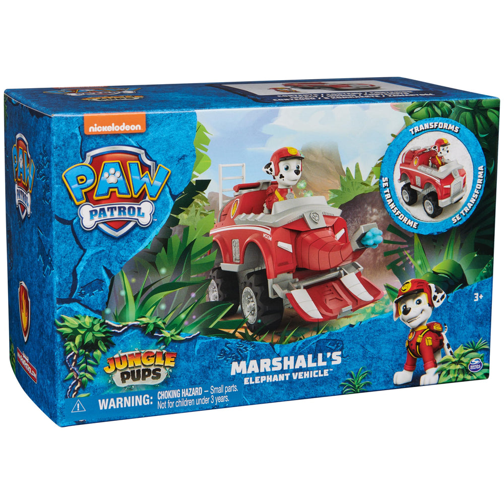 Paw Patrol packaging includes vehicle and figure for quick start to playtime.