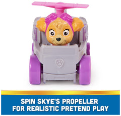Paw Patrol Pup Squad Racer Rubble toy car for construction-themed pretend play.