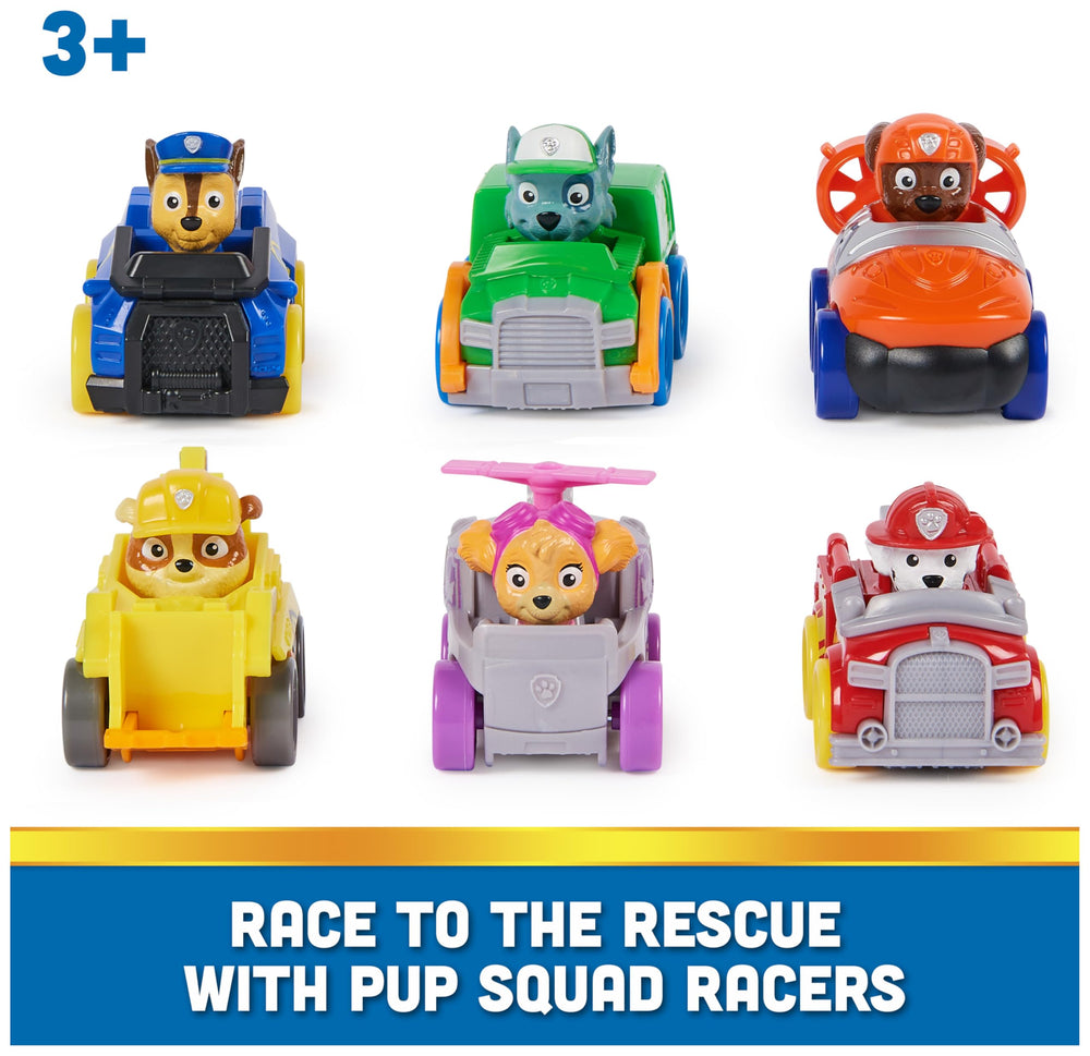 Paw Patrol Pup Squad Racer Skye toy car for fast-paced aerial-style adventures.