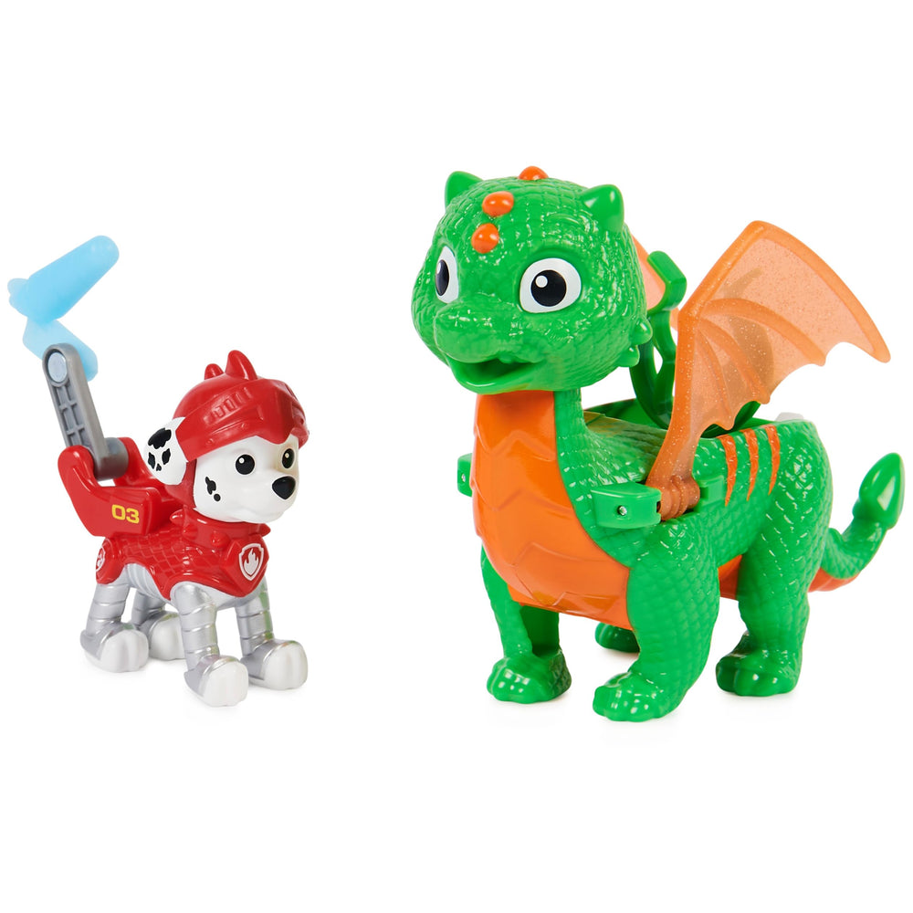 PAW Patrol Marshall in Rescue Knights armor ready for action play