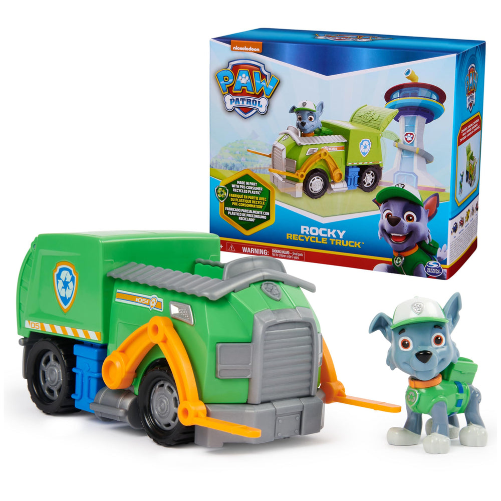 PAW Patrol Rocky’s Recycle Truck front view for action play