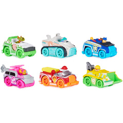 Paw Patrol True Metal Neon Rescue Vehicles Pack with six die-cast cars.