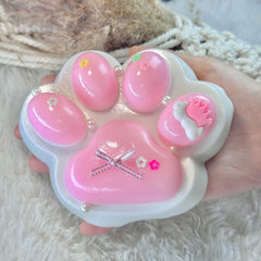 Pawfect Tail Big Taba Squishy Paw 5-inch pink and white squishy toy for stress relief
