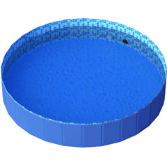 Pawtners foldable dog pool with RGB LED glow for cooling outdoors.