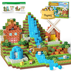 Payleeg magnetic blocks farm world assembly for imaginative play and STEM exploration.