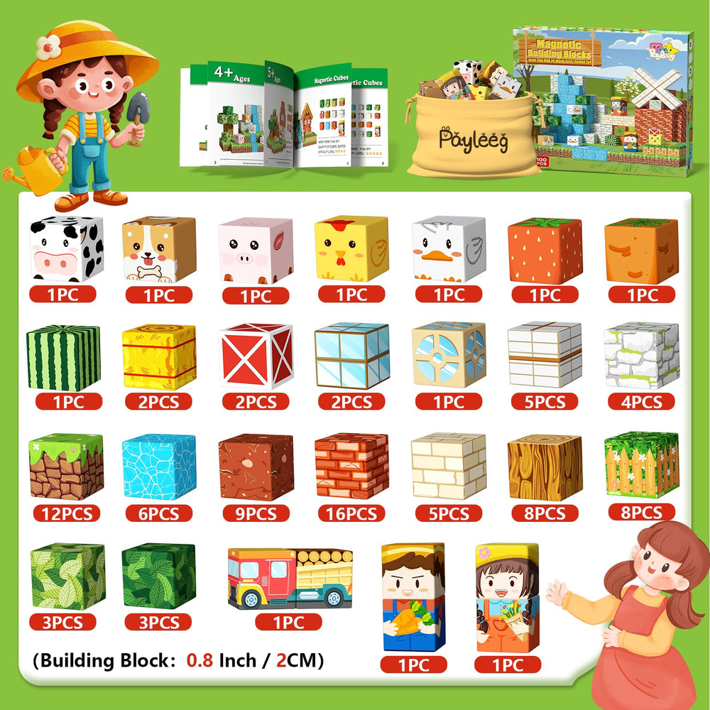 Payleeg magnetic blocks sturdy magnets for durable construction and open-ended exploration.