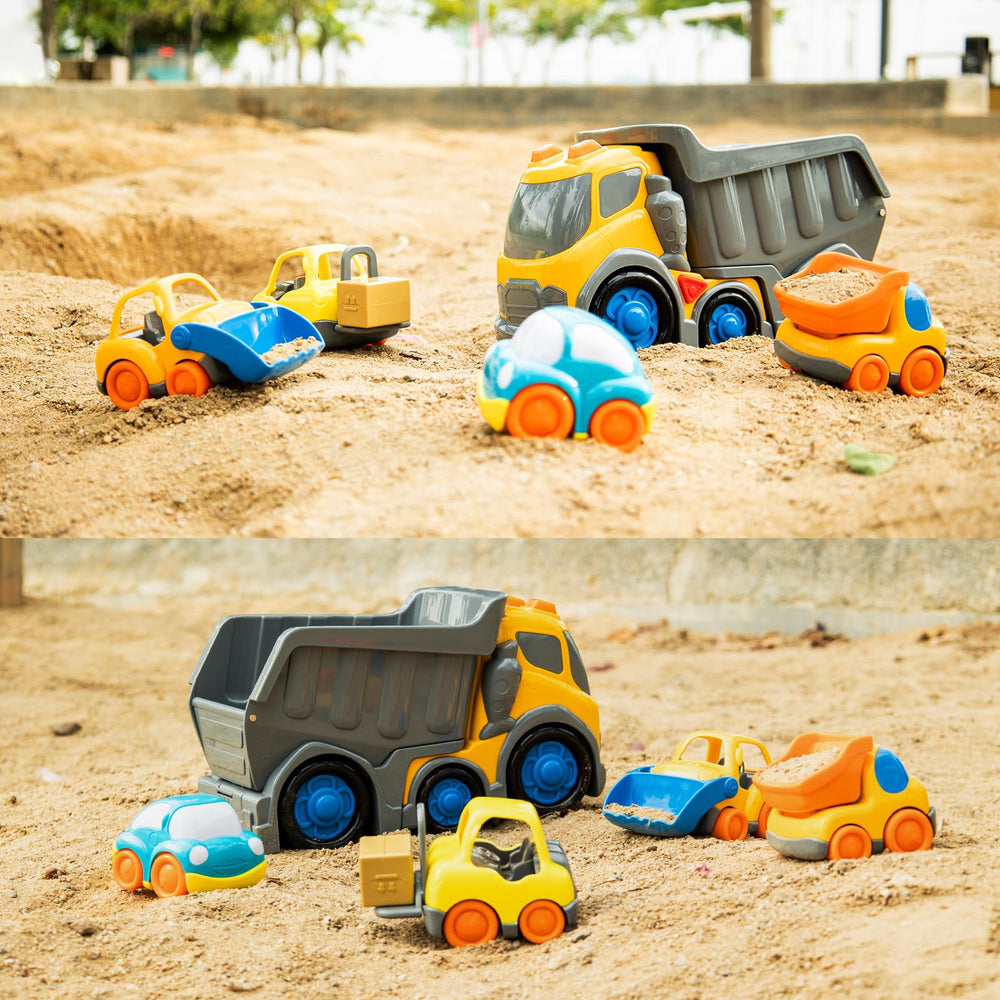 P&C educational sand play scene featuring dump truck at beach or sandbox